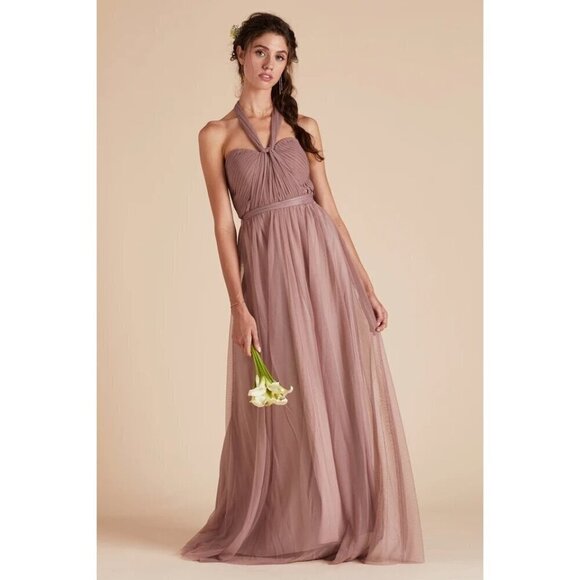 Birdy Grey Christina Convertible Tulle Maxi Formal Bridesmaid Dress Sunday Mauve - Picture 4 of 16